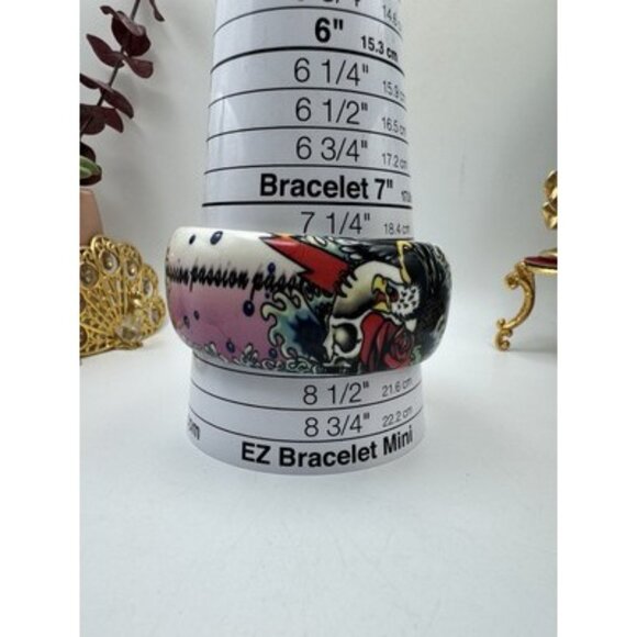 Eagle Passion Graphic Color Print Tatoo Style Lucite Bangle Bracelet Dragons - Picture 5 of 8